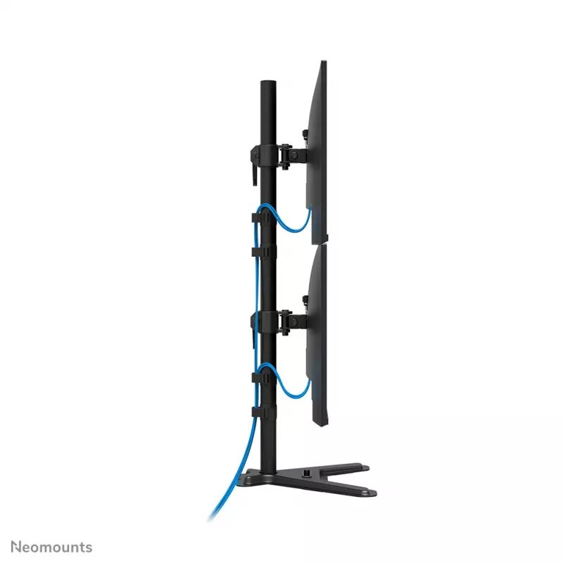 Neomounts DS45-600BL2V dviejų monitorių stovas, 10–32 col., VESA 75×75–100×100, max 9 kg, laisvai pastatomas, juodas
