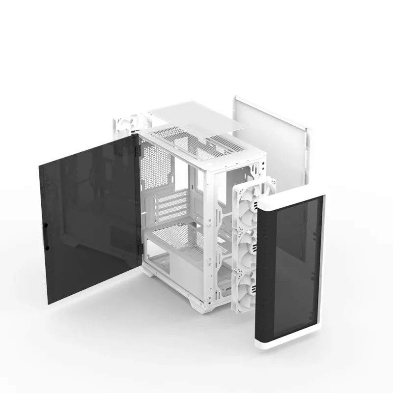 Korpusas Zalman M4 WHITE Mini Tower, juodas/baltas