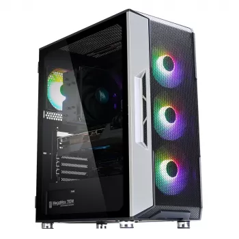 Zalman I3 Neo ATX Mid Tower PC korpusas su tinkliniu priekiu ir 4 RGB ventiliatoriais