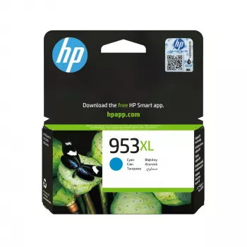 HP 953XL High Yield Cyan Original rašalo kasetė, žalsvai mėlyna, 1 vnt., 1450 puslapių