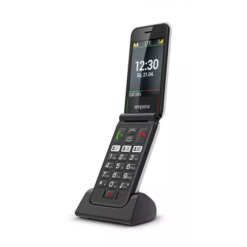 Emporia SIMPLICITYglam.4G 7.11 cm (2.8 colio) 106 g Juodas senjorų telefonas