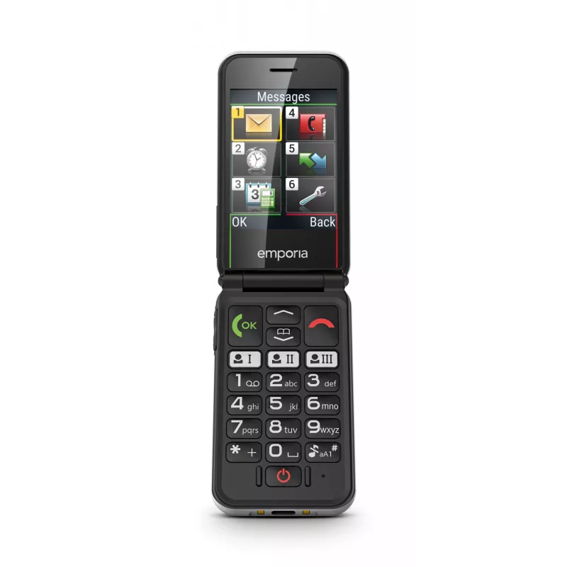 Emporia SIMPLICITYglam.4G 7.11 cm (2.8 colio) 106 g Juodas senjorų telefonas