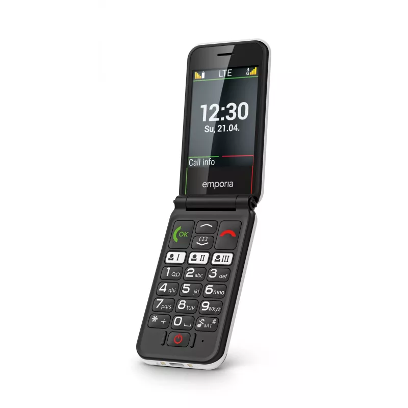Emporia SIMPLICITYglam.4G 7.11 cm (2.8 colio) 106 g Juodas senjorų telefonas