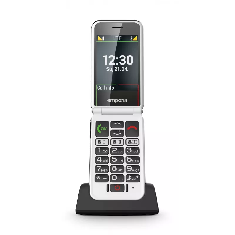 Emporia SIMPLICITYglam.4G 7.11 cm (2.8 colio) 106 g Juodas senjorų telefonas
