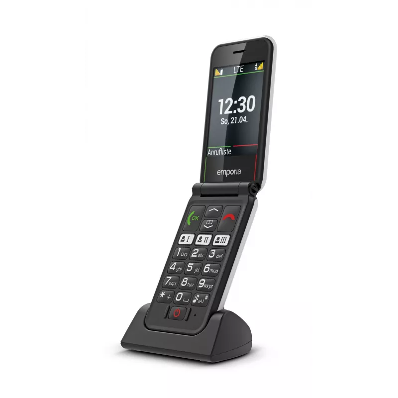 Emporia SIMPLICITYglam.4G 7.11 cm (2.8 colio) 106 g Juodas senjorų telefonas