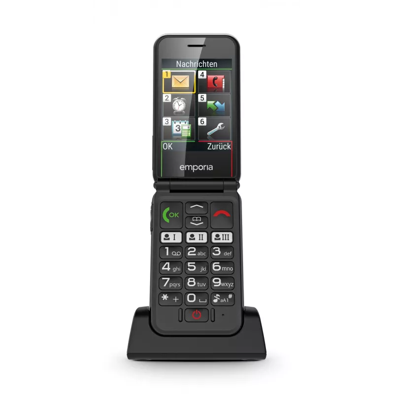 Emporia SIMPLICITYglam.4G 7.11 cm (2.8 colio) 106 g Juodas senjorų telefonas