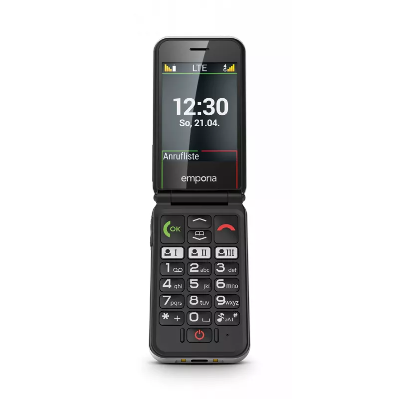 Emporia SIMPLICITYglam.4G 7.11 cm (2.8 colio) 106 g Juodas senjorų telefonas