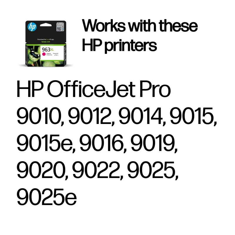 HP 963XL High Yield Magenta Original rašalo kasetė, rausva, 1 vnt., 1600 puslapių