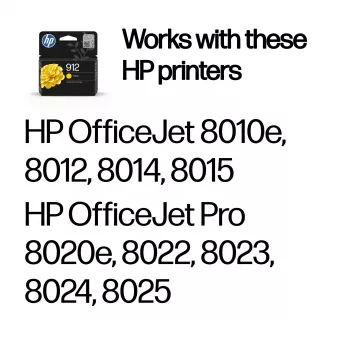 HP 912 geltona originali rašalo kasetė, geltona, 1 vnt., 315 puslapių