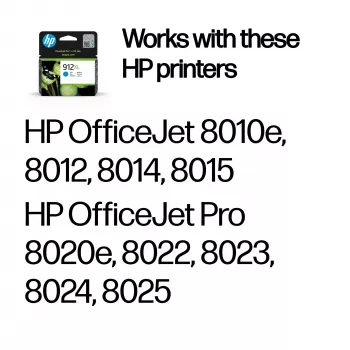 HP 912XL didelės talpos žydra originali rašalo kasetė, 700 puslapių