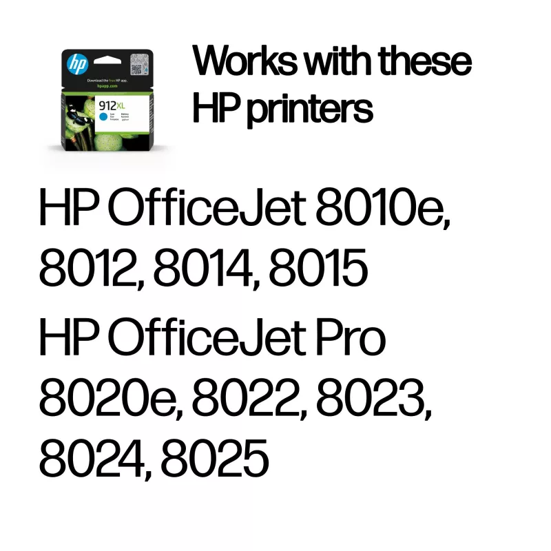 HP 912XL didelės talpos žydra originali rašalo kasetė, 700 puslapių