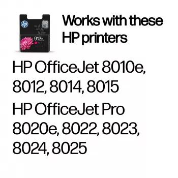 HP 912XL High Yield Magenta Original rašalo kasetė, rausvai violetinė, 1 vnt., 700 puslapių