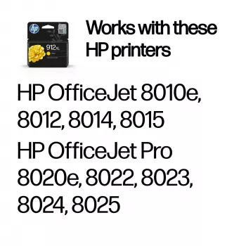 HP 912XL High Yield Geltona Original rašalo kasetė, geltona, 1 vnt., 700 puslapių