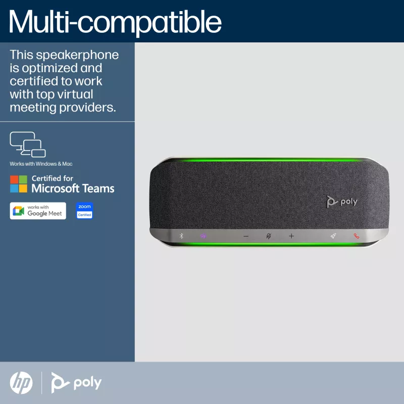 HP Poly Sync 40 garsiakalbis su mikrofonu, sertifikuotas Microsoft Teams, juodas