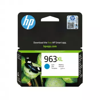 HP 963XL High Yield Cyan Original rašalo kasetė, mėlyna, 1 vnt., 1600 puslapių