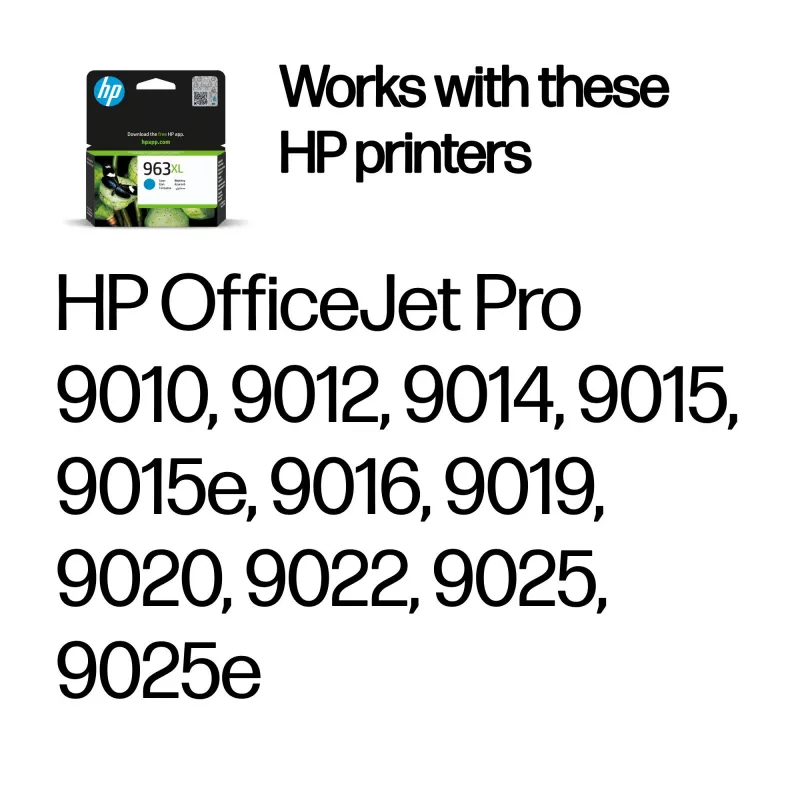 HP 963XL High Yield Cyan Original rašalo kasetė, mėlyna, 1 vnt., 1600 puslapių