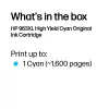 HP 963XL High Yield Cyan Original rašalo kasetė, mėlyna, 1 vnt., 1600 puslapių