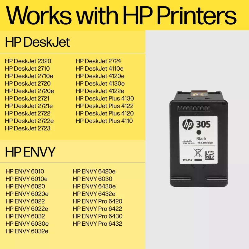HP 305 Tri-color Original rašalo kasetė, žydra, rausvai raudona, geltona, 1 vnt., 100 puslapių