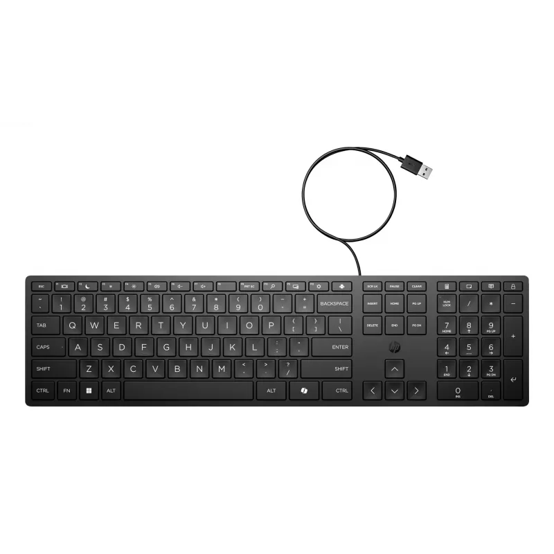 HP Wired Desktop 320K klaviatūra, pilno dydžio, USB, juoda, 1,8 m laidas