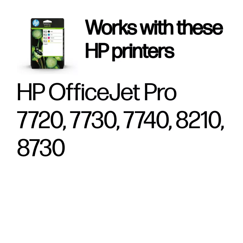 HP 953 4 spalvų rinkinys (juoda/cianas/magenta/geltona) Originalūs rašalo kasetės