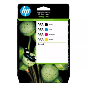 HP 963 4vnt juoda/ciano/magenta/geltona originalios rašalo kasetės