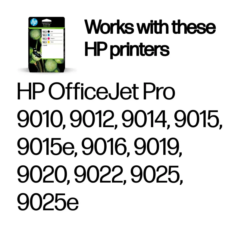 HP 963 4vnt juoda/ciano/magenta/geltona originalios rašalo kasetės