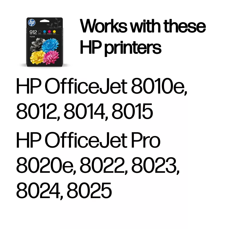 HP 912 4 vnt. rinkinys Juoda/Cian/Magenta/Geltona Originalūs rašalo kasetės