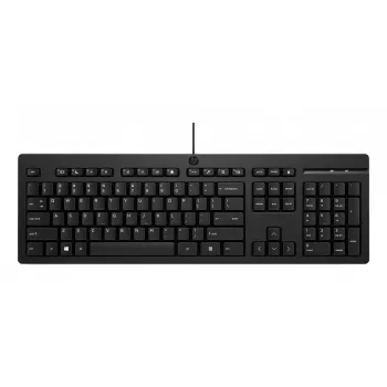 Pilno dydžio laidinė klaviatūra HP 125 — USB, membraninė, juoda