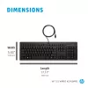 Laidinė klaviatūra HP 125 – Pilno dydžio (100%), USB, membraninė, juoda