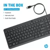 HP 150 laidinė klaviatūra, pilno dydžio USB, juoda, 1 m laidas