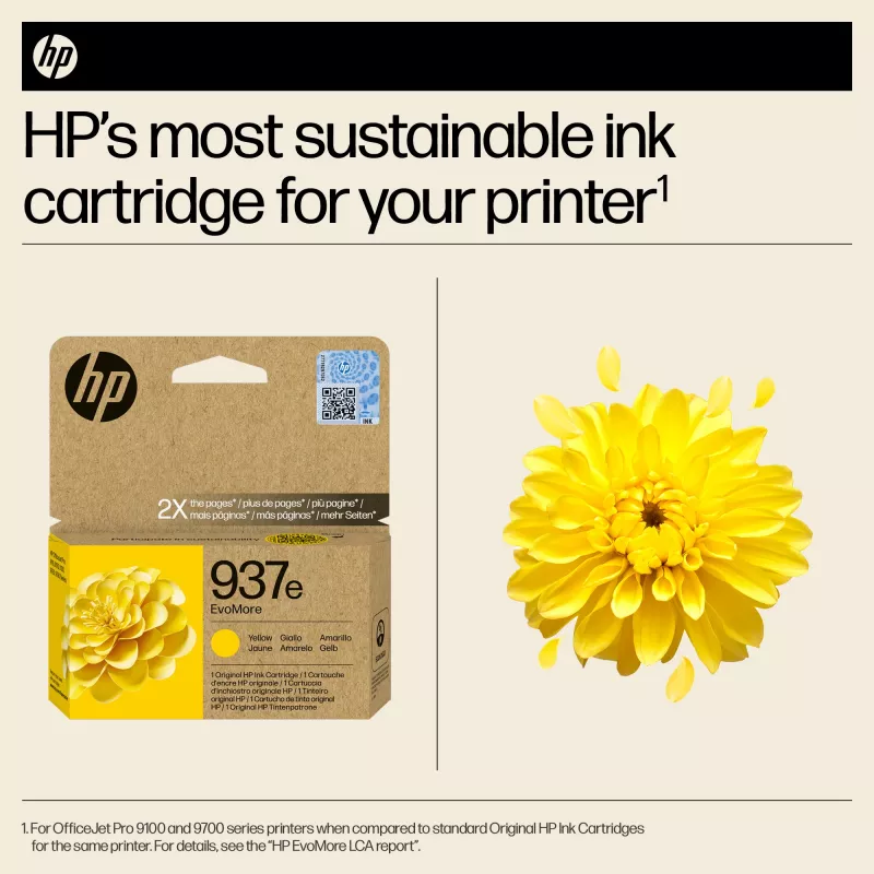 HP 937e EvoMore geltona originali kasetė