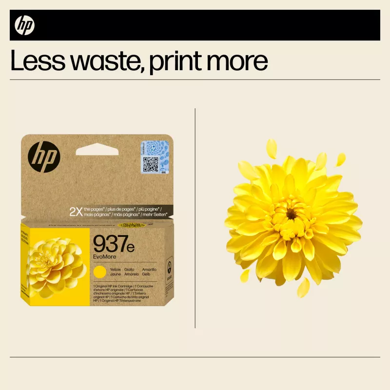 HP 937e EvoMore geltona originali kasetė