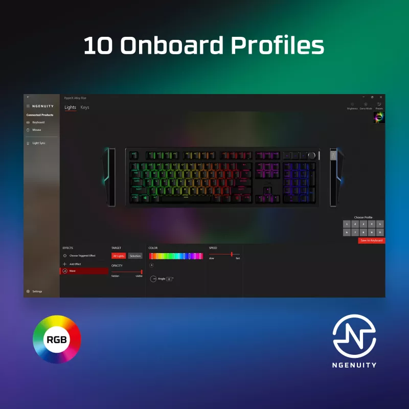 Žaidimų klaviatūra Kingston HP HyperX Alloy Rise (7G7A3AA#ABD) – kompaktiška laida mechaninė klaviatūra