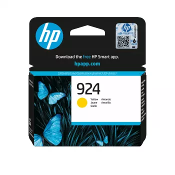 Rašalo kasetė HP 924 geltona standartinė išeiga 400 puslapių
