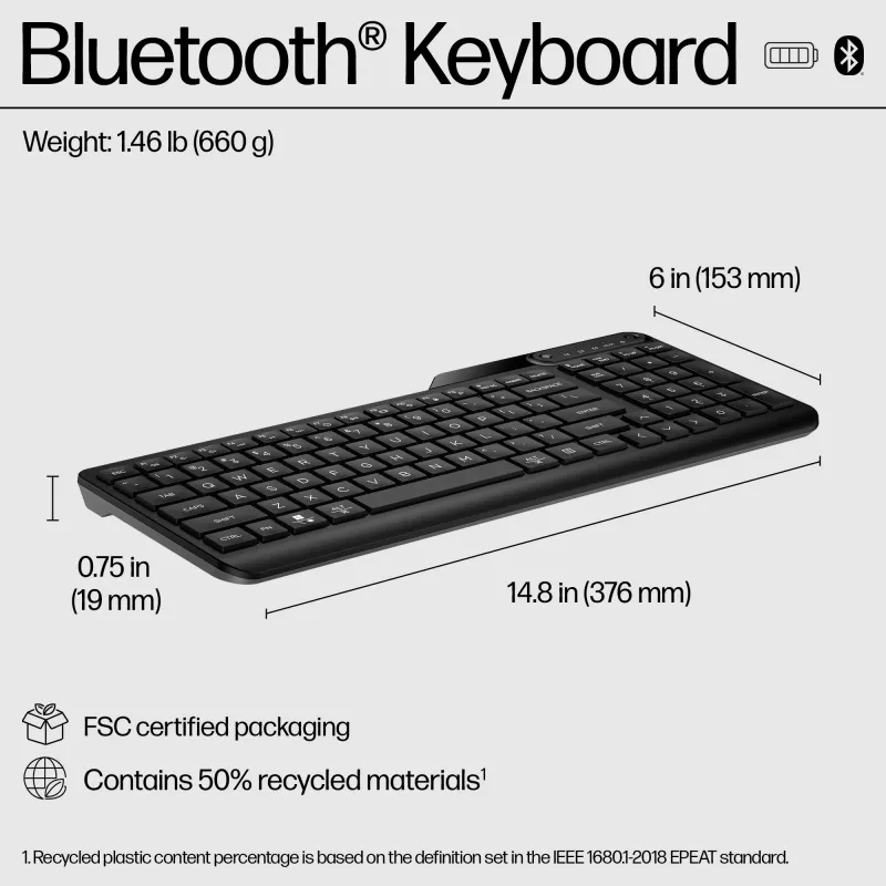 Klaviatūra HP 460 Multi-Device Bluetooth Wireless