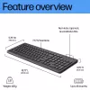 Belaidė klaviatūra HP 220 Wireless Keyboard – pilno dydžio (100%), RF belaidė, membraninė, juoda