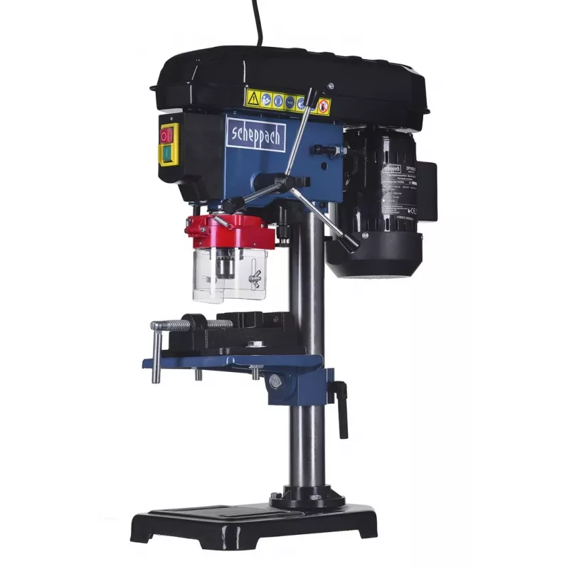 Stalinis gręžimo stovas Scheppach DP16VLS 500W, plieninis korpusas, 230–240V, 2500 RPM, 13 mm griebtuvas, 600×220×435 mm