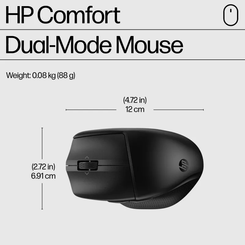 Belaidis klaviatūros ir pelės rinkinys HP 685 Comfort – pilno dydžio lenkta klaviatūra, RF belaidis + Bluetooth, juoda, su pele