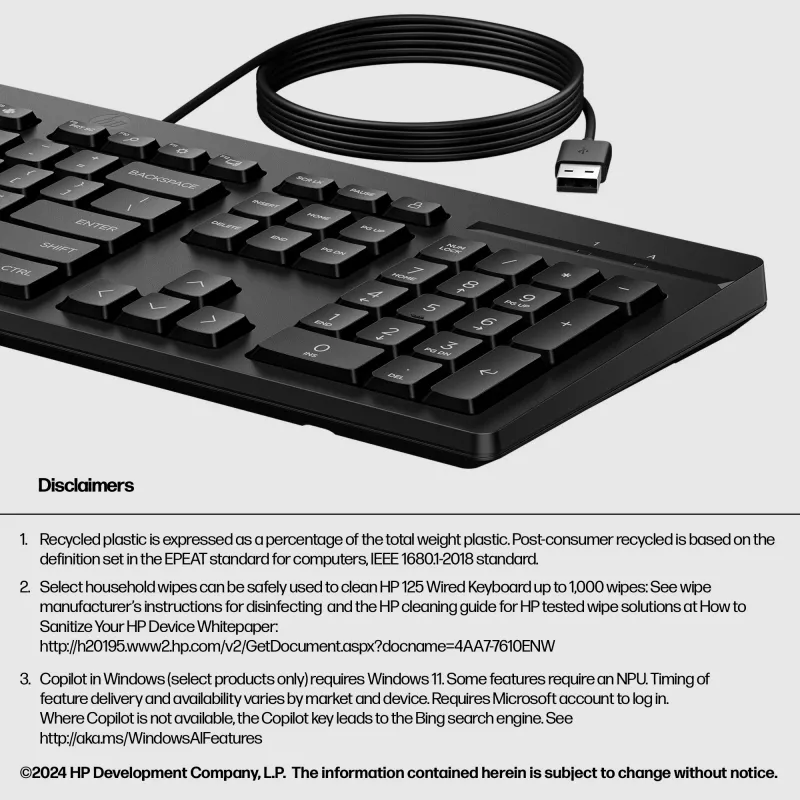 HP 125 laidinė klaviatūra