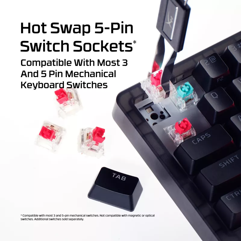 HyperX Origins 2 65 kompaktiška žaidimų klaviatūra