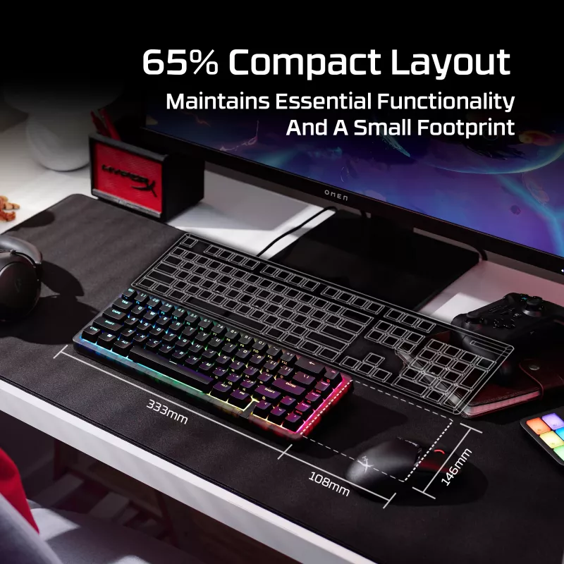 HyperX Origins 2 65 kompaktiška žaidimų klaviatūra
