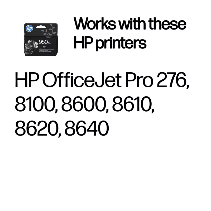HP 950XL didelės išeigos juodi originalūs rašalo kasetė, juoda, 1 vnt., 1650 puslapių