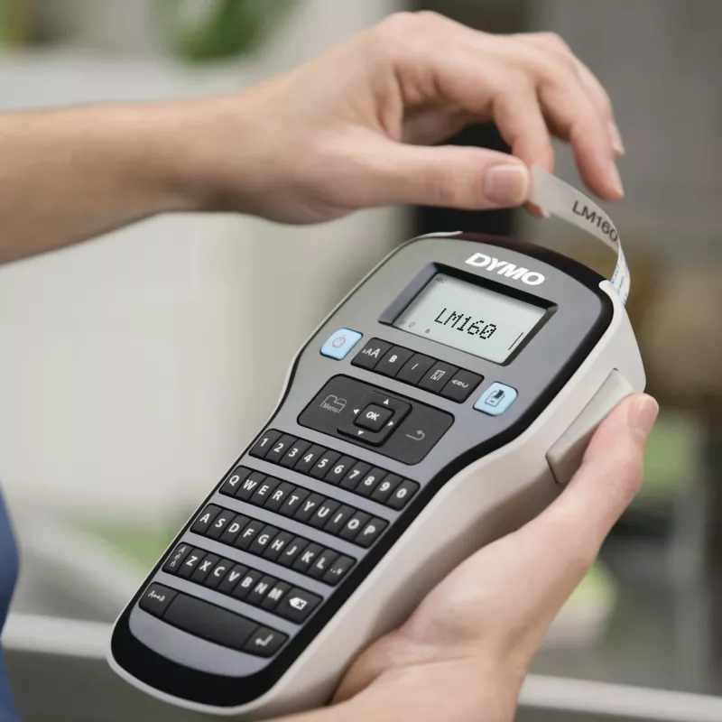 DYMO LabelManager 160 QWERTZ etikečių spausdintuvas, terminis perkėlimas, 180 x 180 DPI, 12 mm/s, juodas/sidabrinis