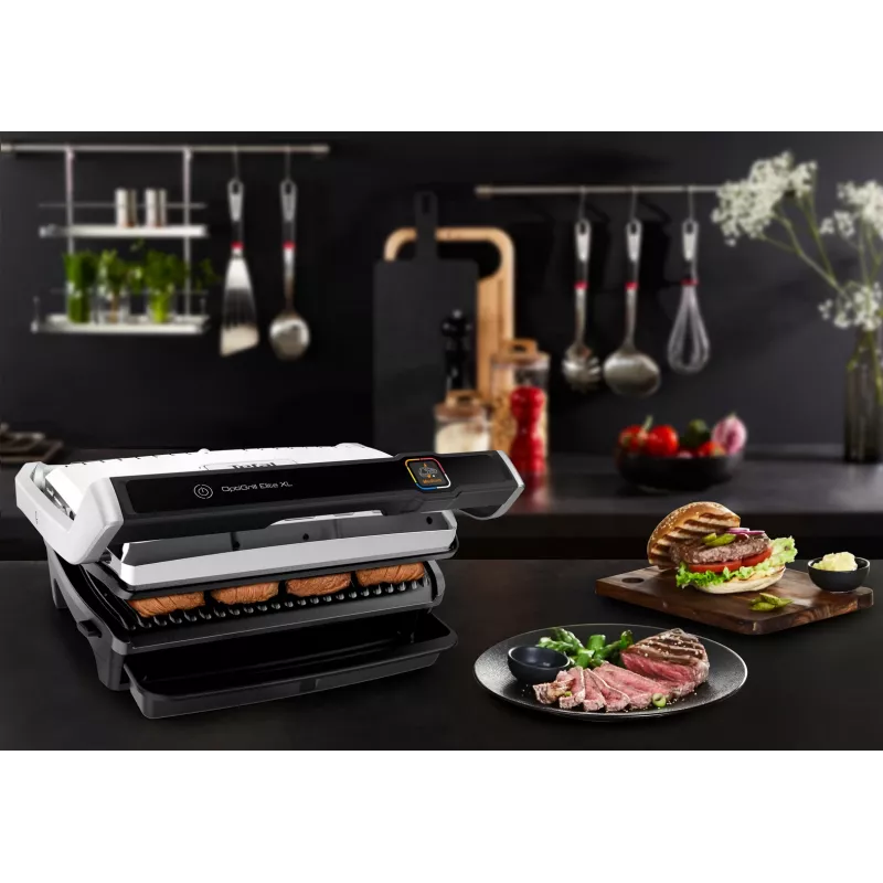 Kontaktinė grilio keptuvė Tefal OptiGrill Elite XL GC760D – nerūdijantis plienas, 800 cm² paviršius, 2200 W