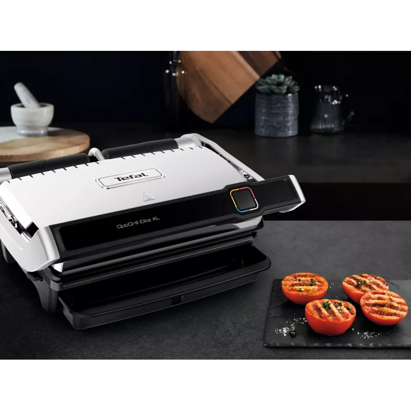Kontaktinė grilio keptuvė Tefal OptiGrill Elite XL GC760D – nerūdijantis plienas, 800 cm² paviršius, 2200 W