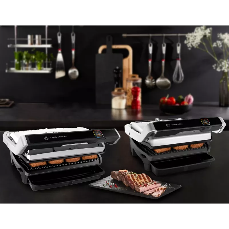 Kontaktinė grilio keptuvė Tefal OptiGrill Elite XL GC760D – nerūdijantis plienas, 800 cm² paviršius, 2200 W