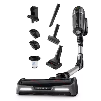 Rowenta X-Force RH9958 2-in-1 lazdelinis dulkių siurblys, 32,4 V, akumuliatorinis, cikloninis, be maišelio, HEPA, 0,9 l, juodas/pilkas
