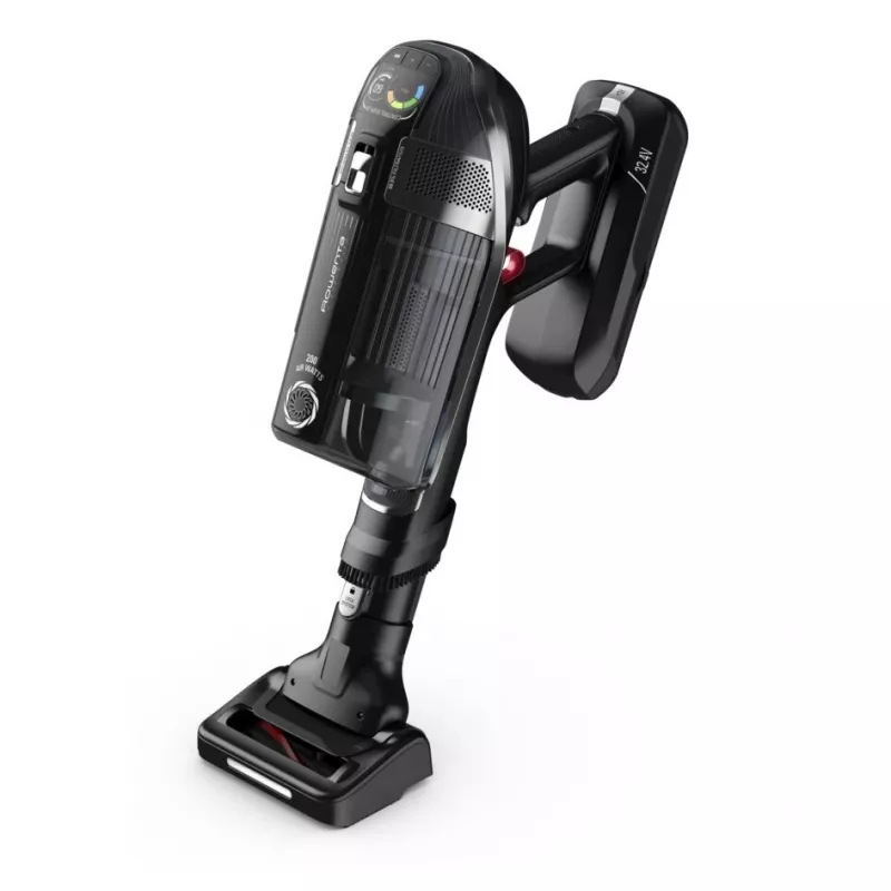 Rowenta X-Force RH9958 2-in-1 lazdelinis dulkių siurblys, 32,4 V, akumuliatorinis, cikloninis, be maišelio, HEPA, 0,9 l, juodas/pilkas