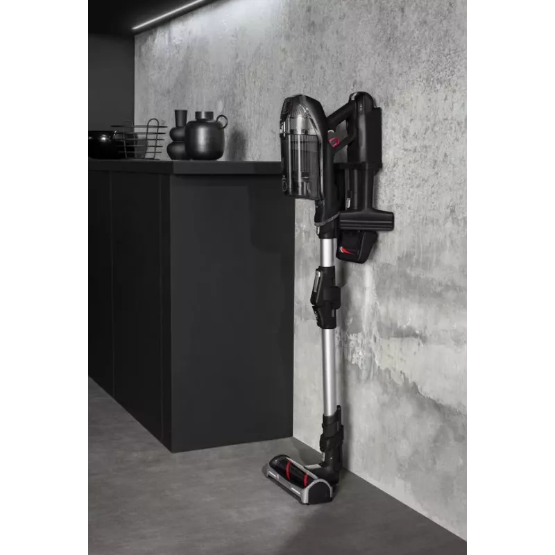 Rowenta X-Force RH9958 2-in-1 lazdelinis dulkių siurblys, 32,4 V, akumuliatorinis, cikloninis, be maišelio, HEPA, 0,9 l, juodas/pilkas