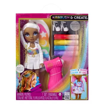 Rainbow High Air Brush & Create mados lėlė pilkomis akimis